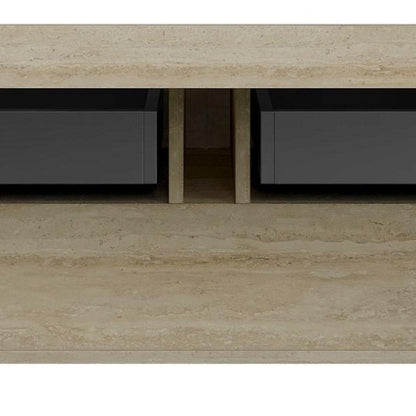 48" Brown Wood Floating Bathroom Vanity With Two Drawers HomeRoots