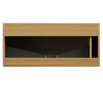 35" Brown Wood Floating Bathroom Vanity HomeRoots