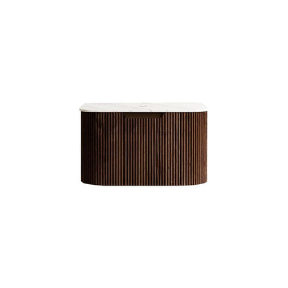 24" Brown Wood Floating Bathroom Vanity HomeRoots