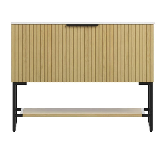 35" Brown Wood Bathroom Vanity