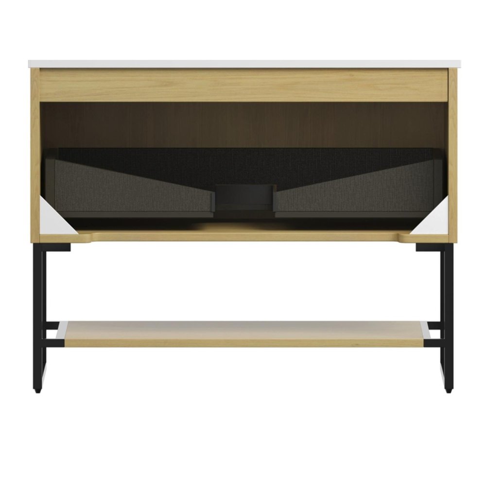35" Brown Wood Bathroom Vanity HomeRoots