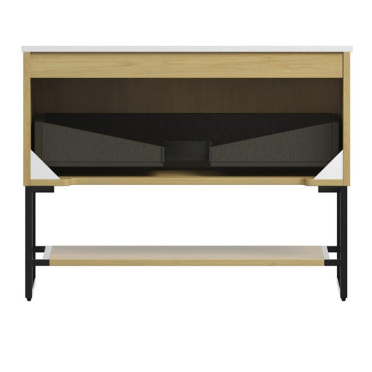 35" Brown Wood Bathroom Vanity