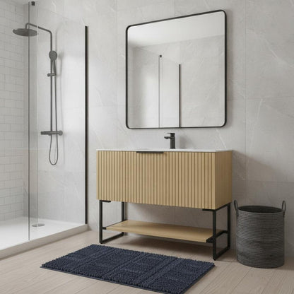 35" Brown Wood Bathroom Vanity HomeRoots