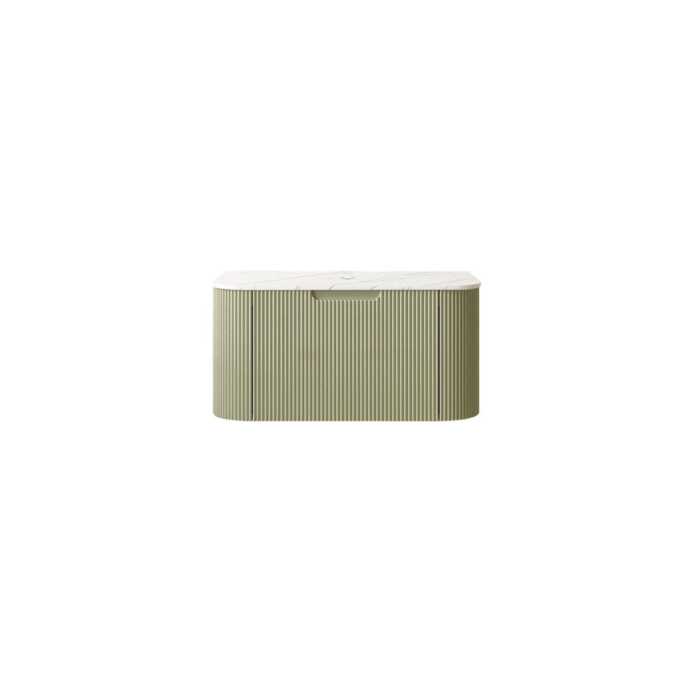 30" Green Wood Floating Bathroom Vanity HomeRoots