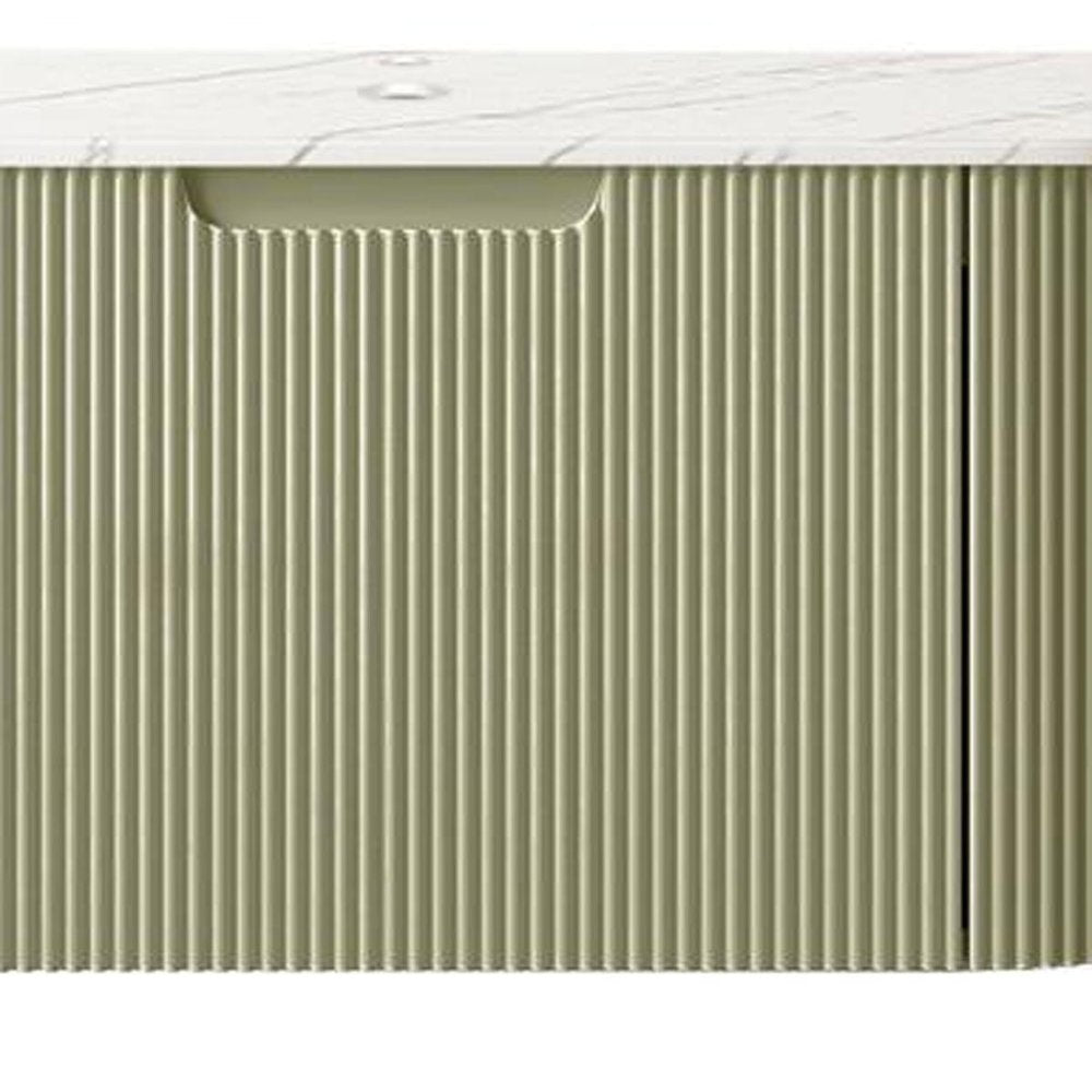 30" Green Wood Floating Bathroom Vanity — view 3