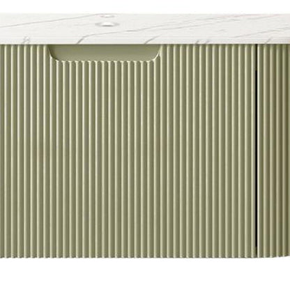 30" Green Wood Floating Bathroom Vanity HomeRoots