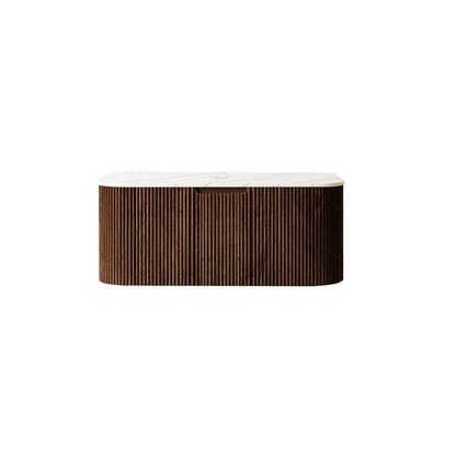 36" Brown Wood Floating Bathroom Vanity HomeRoots