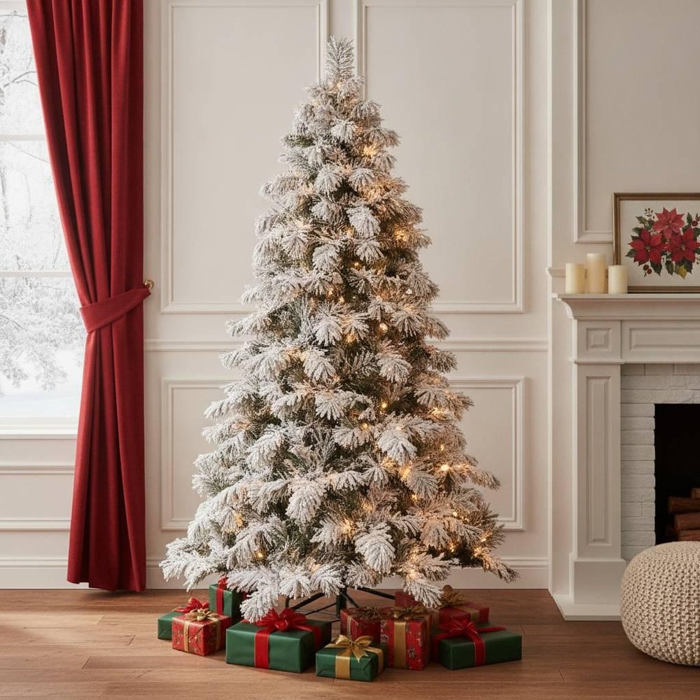 5' Snow Full Flocked Fir Christmas Tree