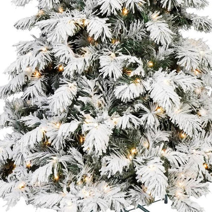 5' Snow Full Flocked Fir Christmas Tree HomeRoots