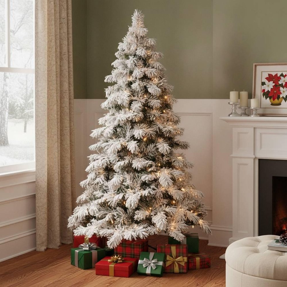 5' Snow Full Flocked Fir Christmas Tree