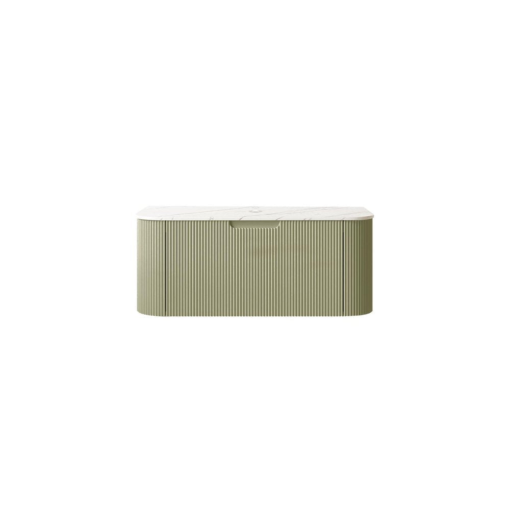 36" Green Wood Floating Bathroom Vanity HomeRoots