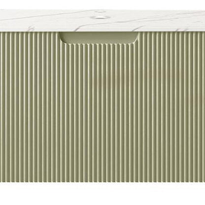 36" Green Wood Floating Bathroom Vanity HomeRoots