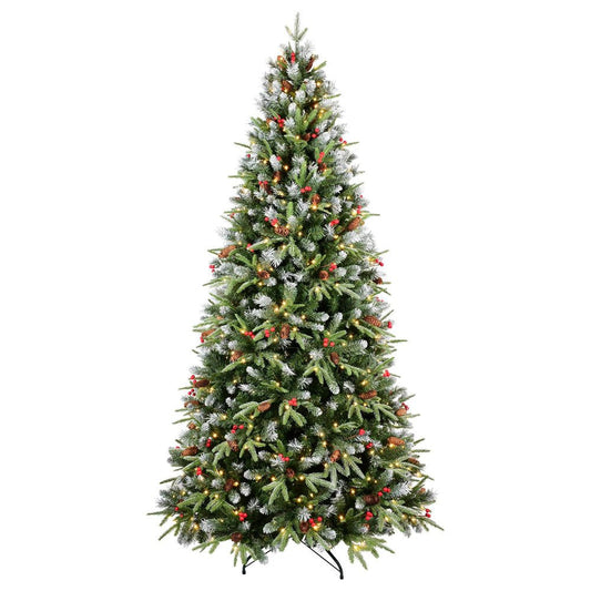 5' White Full Flocked Fir Christmas Tree With Decorations