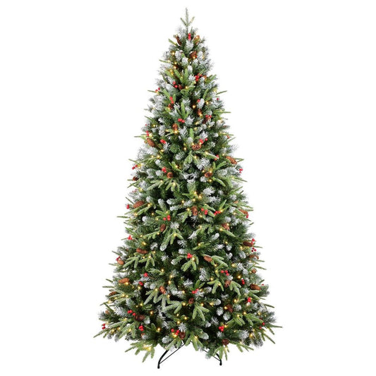 5' White Full Flocked Fir Christmas Tree With Decorations