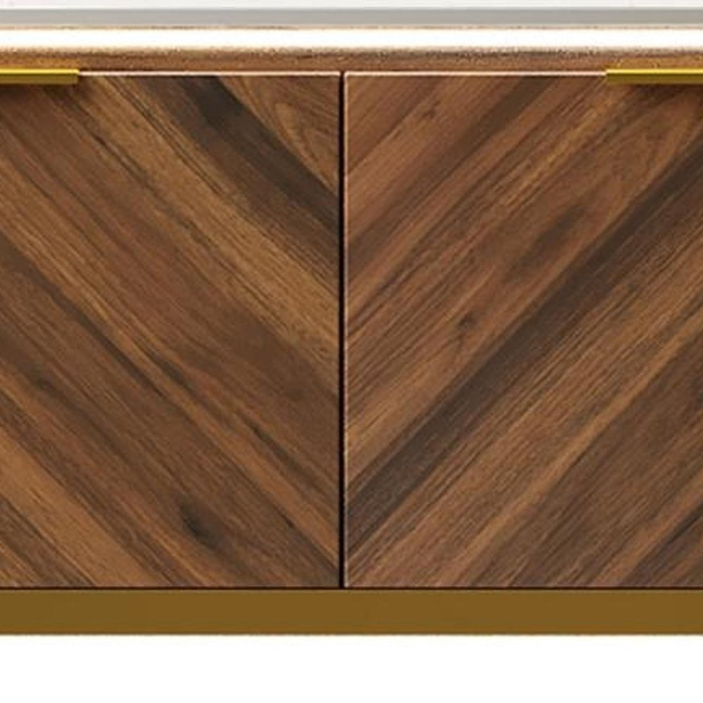 48" Brown Wood Floating Bathroom Vanity With Two Drawers — view 5