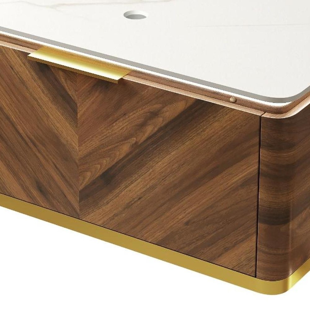 36" Brown Wood Floating Bathroom Vanity HomeRoots