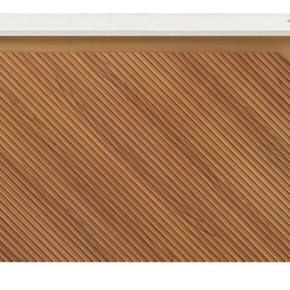 48" Brown Wood Floating Double Door Bathroom Vanity HomeRoots
