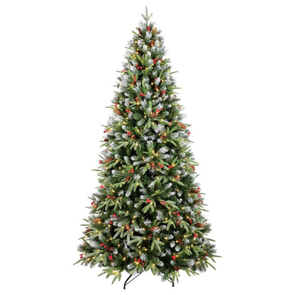 5' White Full Flocked Fir Christmas Tree With Decorations HomeRoots