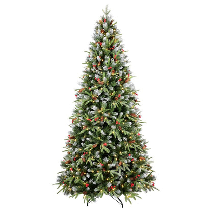 5' White Full Flocked Fir Christmas Tree With Decorations HomeRoots