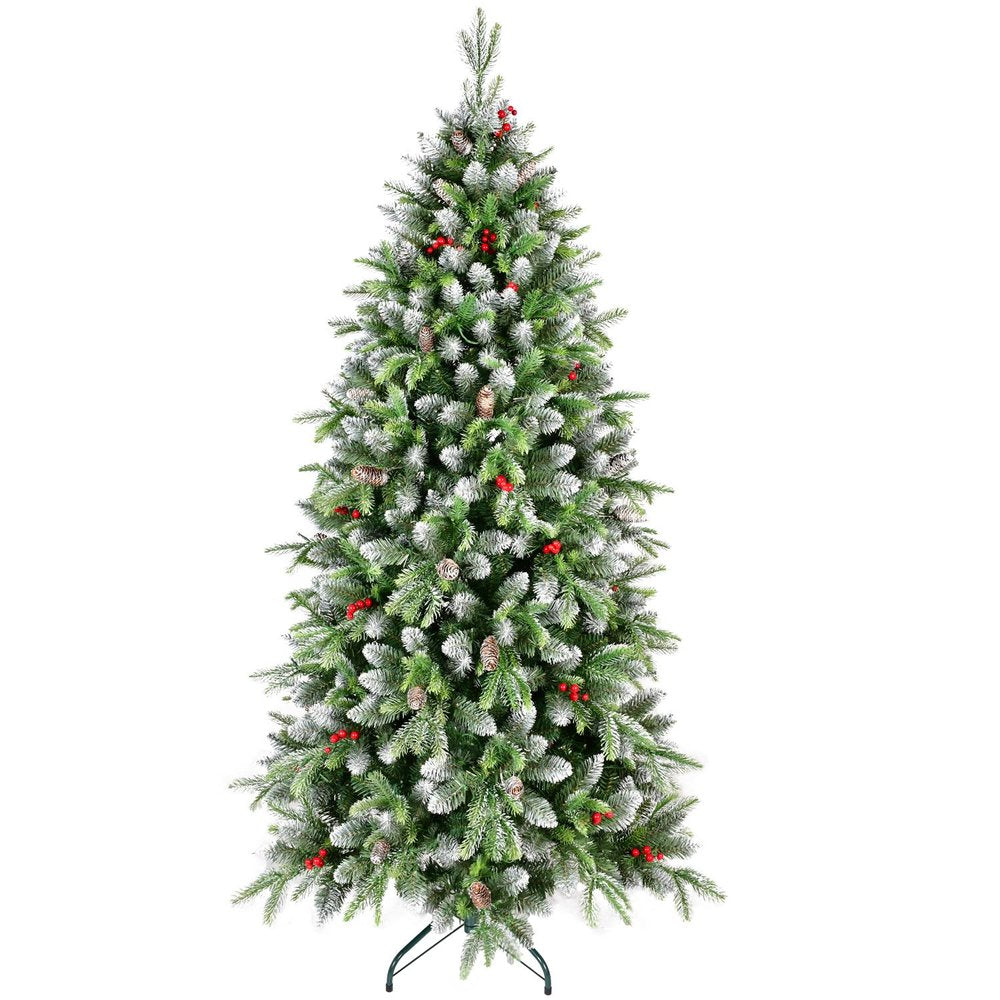6' White Full Flocked Fir Christmas Tree — view 2