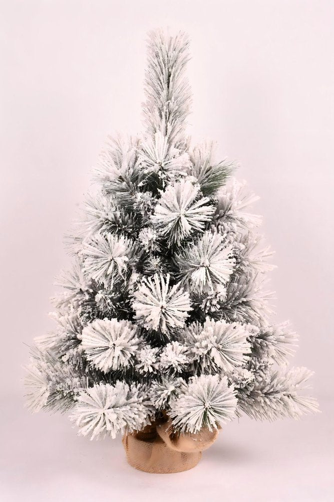 2' Snow Full Flocked Fir Christmas Tree HomeRoots