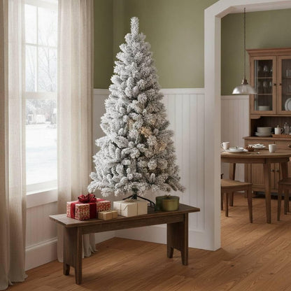 4' Snow Full Flocked Fir Christmas Tree HomeRoots