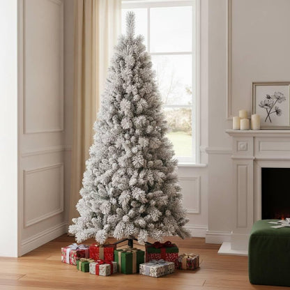 4' Snow Full Flocked Fir Christmas Tree HomeRoots