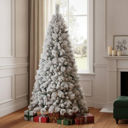 4' Snow Full Flocked Fir Christmas Tree HomeRoots
