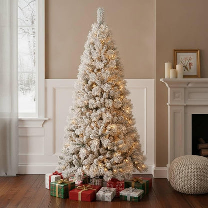 4' Snow Full Flocked Fir Christmas Tree HomeRoots