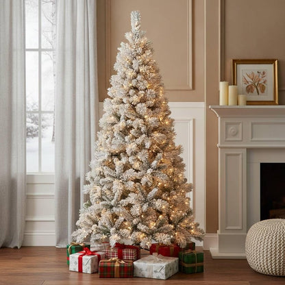 4' Snow Full Flocked Fir Christmas Tree HomeRoots