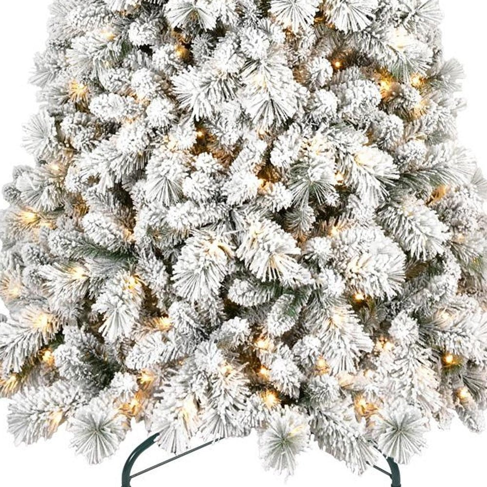 4' Snow Full Flocked Fir Christmas Tree HomeRoots