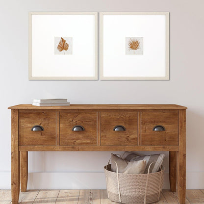 Set Of Two Neutral Palm Distressed White Framed Wall Art HomeRoots