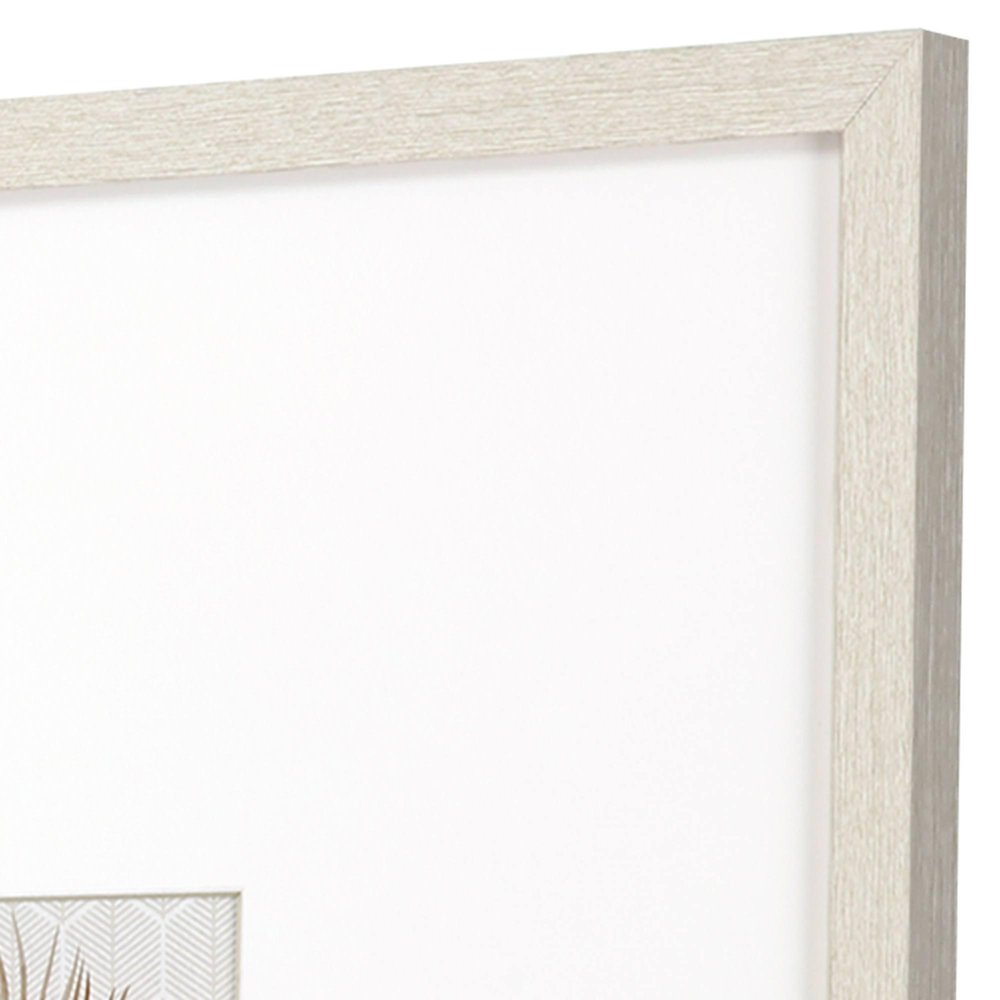 Set Of Two Neutral Palm Distressed White Framed Wall Art — view 3