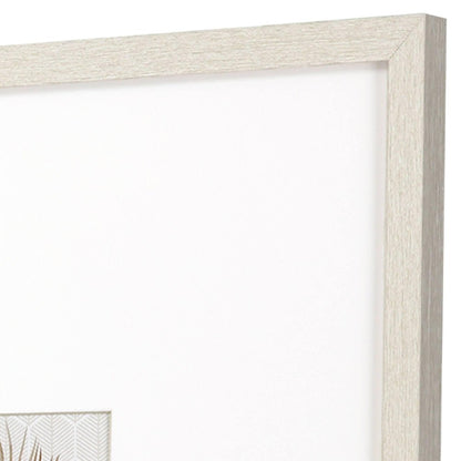 Set Of Two Neutral Palm Distressed White Framed Wall Art HomeRoots