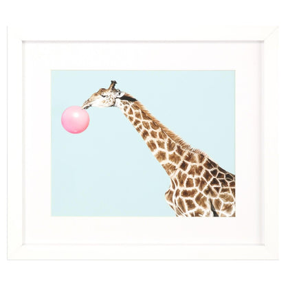 Giraffe Pop White Framed Wall Art HomeRoots