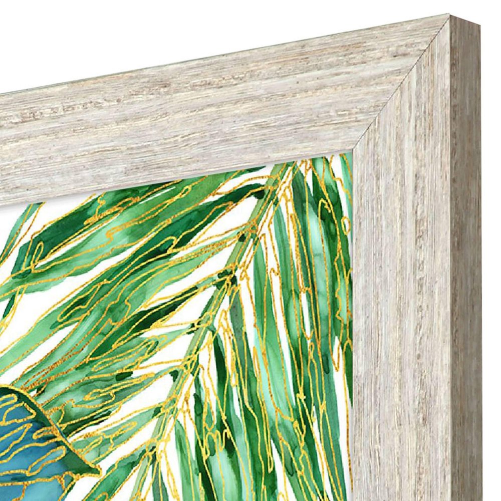 Spectrum Palm Fronds IV Distressed White Framed Wall Art HomeRoots