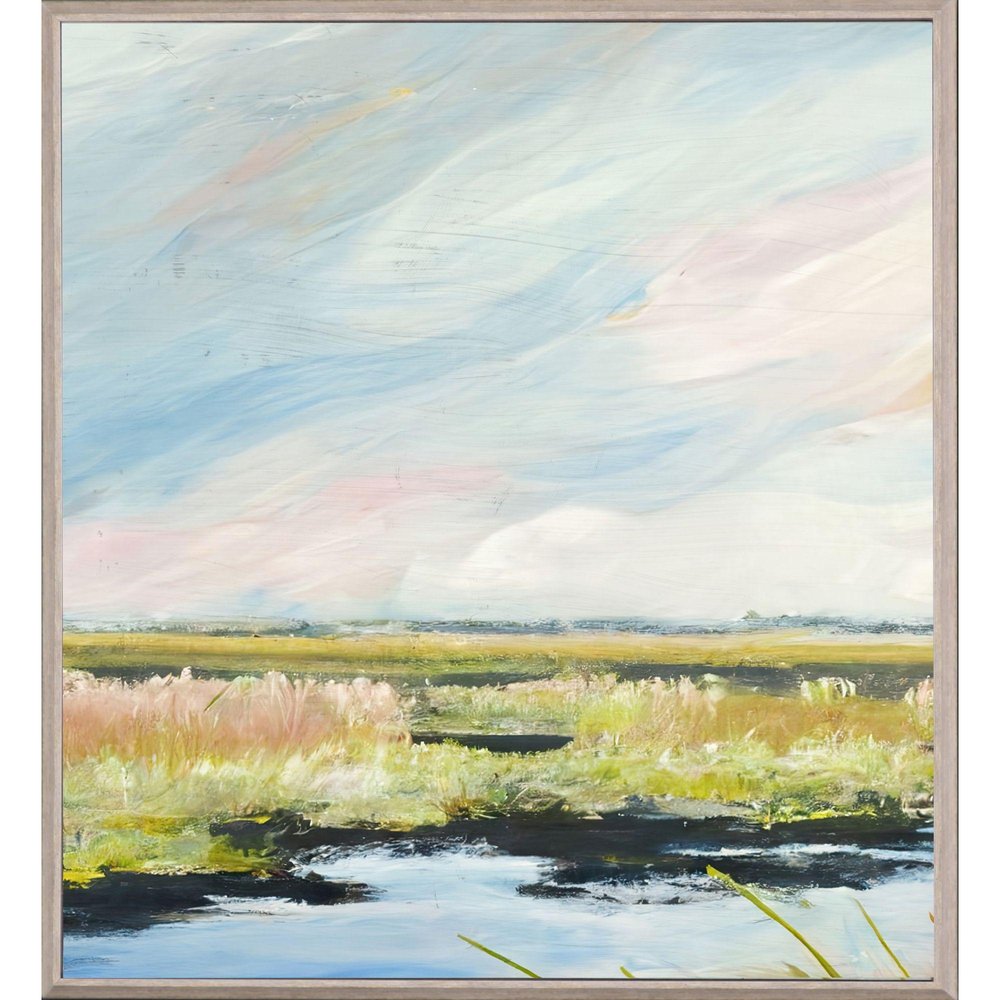 Marshlands I Distressed White Framed Wall Art HomeRoots