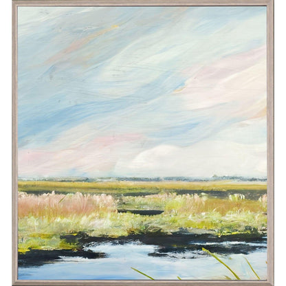 Marshlands I Distressed White Framed Wall Art HomeRoots
