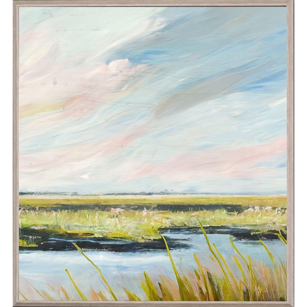 Marshlands II Distressed White Framed Wall Art — view 1