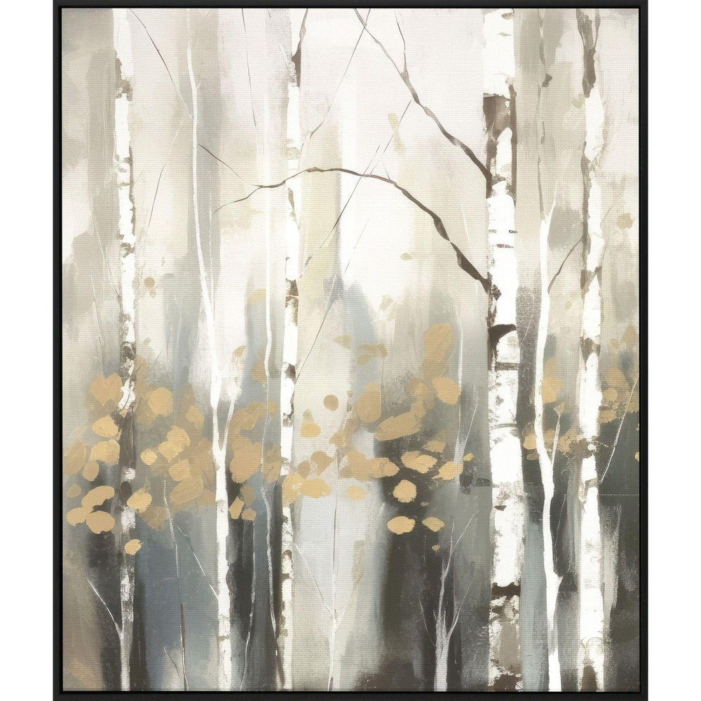 Birch Silhouette IV Black Floater Frame Wall Art — view 1
