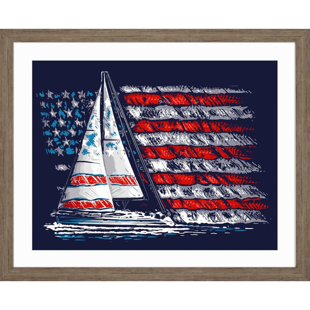 American Coastal Brown Framed Wall Art HomeRoots