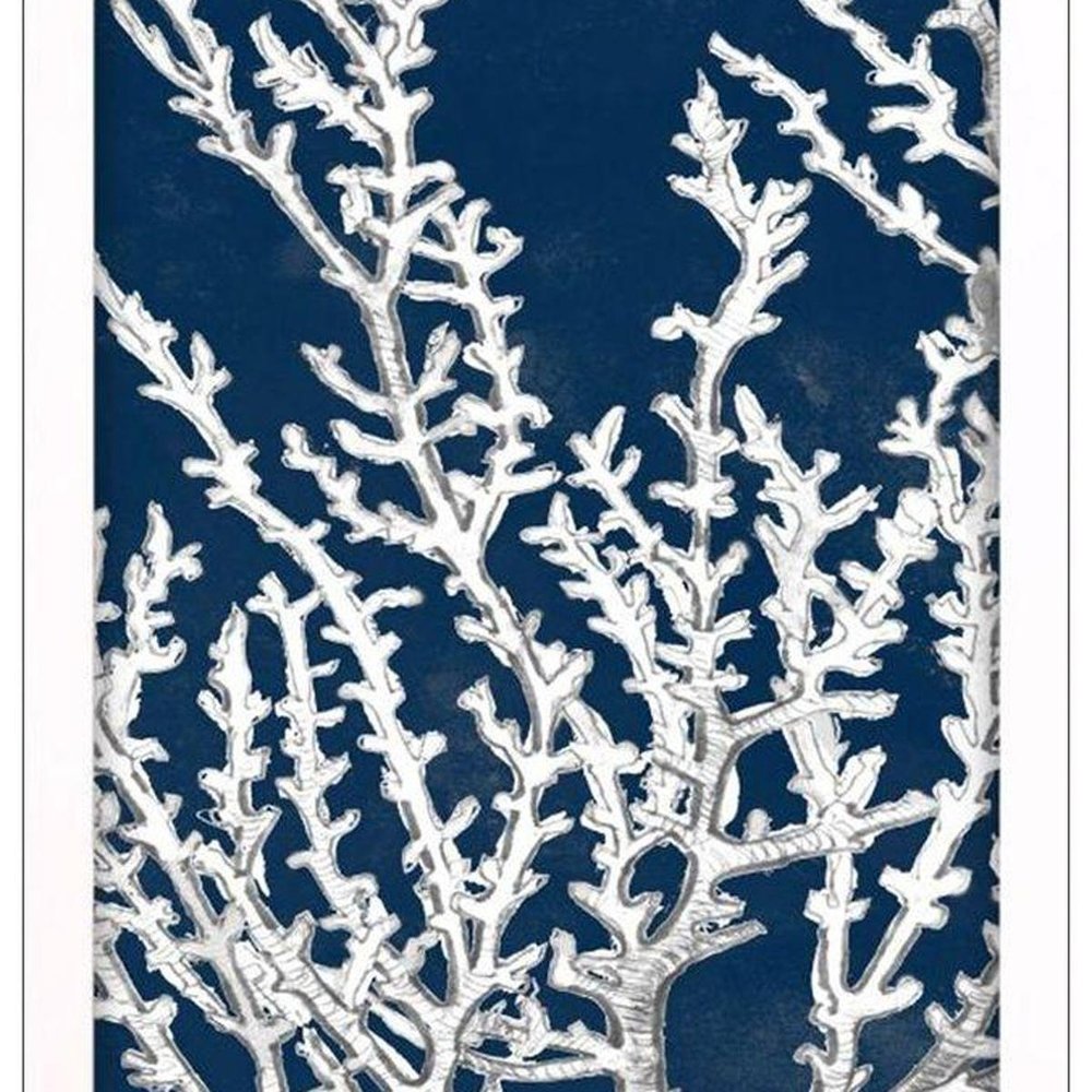 Set Of Three Coastal Coral White Framed Wall Art — view 3