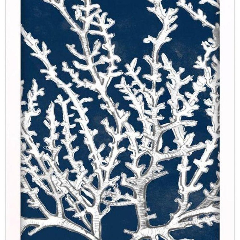 Set Of Three Coastal Coral White Framed Wall Art — view 4