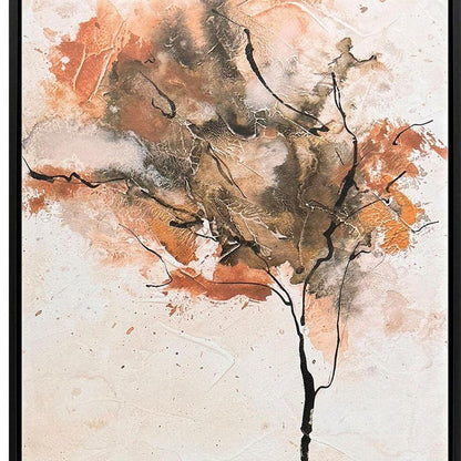 Set Of Two Textural Trees Black Floater Frame Wall Art HomeRoots