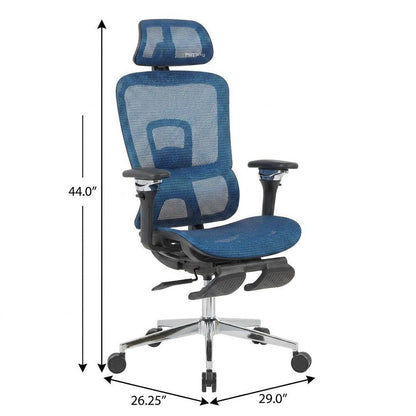 Teal Blue Adjustable Height Swivel Rolling Gaming Chair With Footrest HomeRoots