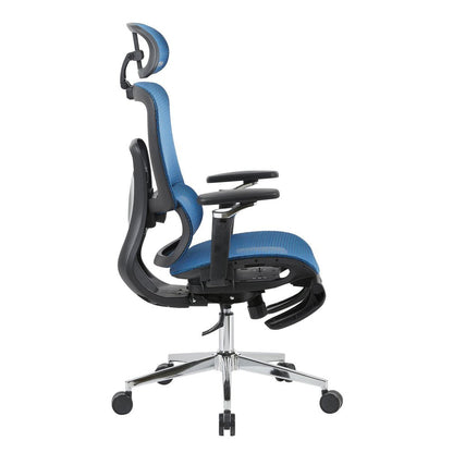 Teal Blue Adjustable Height Swivel Rolling Gaming Chair With Footrest HomeRoots