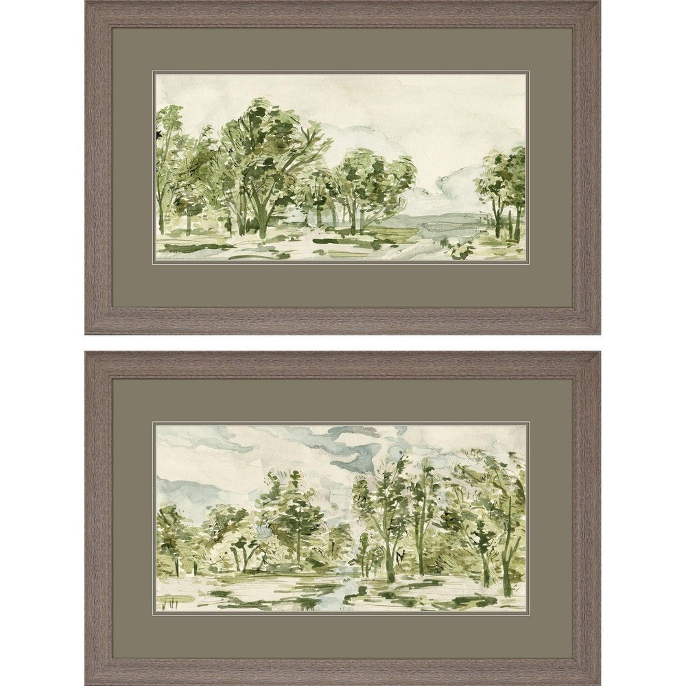 Set Of Two Forest Path Brown Framed Wall Art — view 1