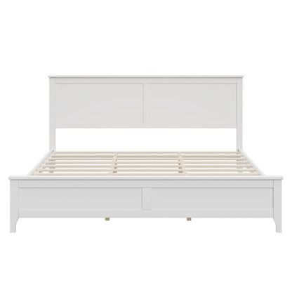 White Solid Wood Full Bed Frame HomeRoots