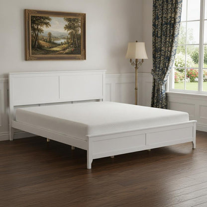 White Solid Wood Full Bed Frame HomeRoots