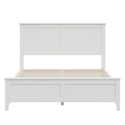 White Solid Wood Full Bed Frame HomeRoots
